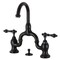 Kingston Brass Bridge Bathroom Faucet with Brass PopUp, Matte Black KS7990AL - alternate 1